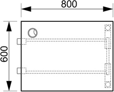 HOBIS přídavný stůl rovný - UE A 800 R, hloubka 60 cm, dub