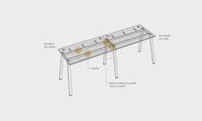 HOBIS přídavný stůl rovný - UE A 1400 R, hloubka 60 cm, šedá