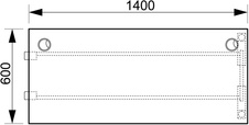 HOBIS přídavný stůl rovný - UE A 1400 R, hloubka 60 cm, bílá