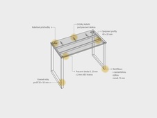 HOBIS kancelářský stůl rovný - US O 1200, třešeň