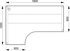 HOBIS kancelářský stůl tvarový, ergo pravý - UE O 1800 60 P, akát