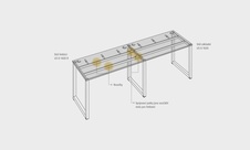 HOBIS přídavný stůl rovný - UE O 1600 R, hloubka 60 cm, akát