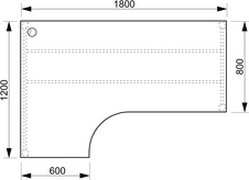 HOBIS kancelářský stůl tvarový, ergo pravý - UE 1800 60 P, akát