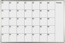 Lakovaná plánovací tabule ekoTAB měsíční 1000x700