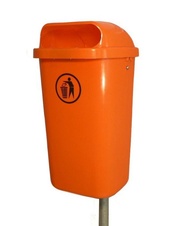 Venkovní odpadkový koš Dino, oranžová