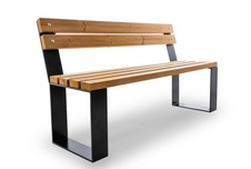Parková lavička Brus s opěradlem 1500 mm, se smrkovými latěmi a kovovou konstrukcí