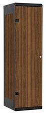 Šatní skříň 1-dveřová kov-lamino T1525, černá - ořech