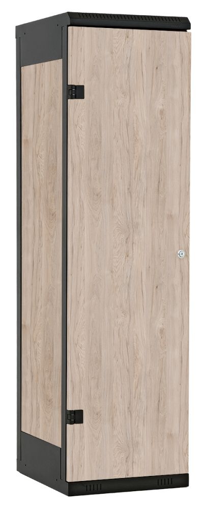 TRITON šatní skříň 1-dveřová kov-lamino T1525, černá - ořech Light Rockrord