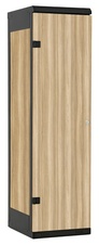 Šatní skříň 1-dveřová kov-lamino T1525, černá - jasan Blonde Surfside