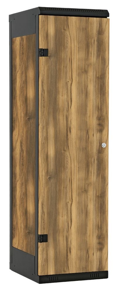 TRITON šatní skříň 1-dveřová kov-lamino T1525, černá - dub Baroque Amber