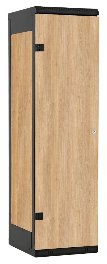 TRITON šatní skříň 1-dveřová kov-lamino T1750, černá - dub Nagano