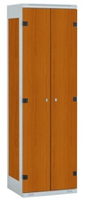 Šatní skříň 2-dveřová kov-lamino T1525, šedá - třešeň