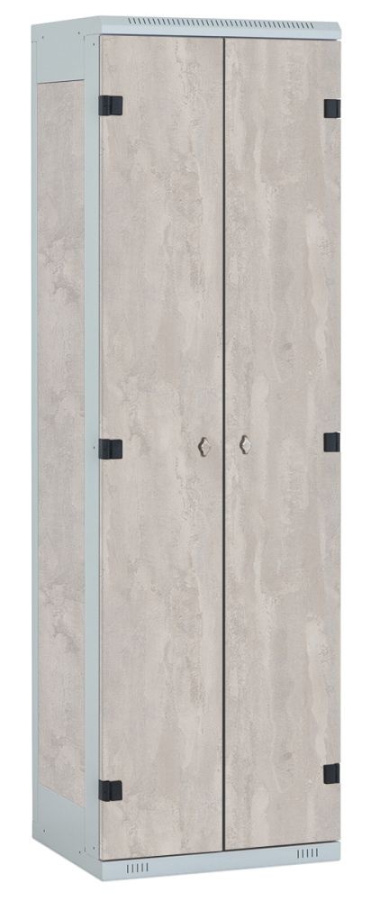 Šatní skříň 2-dveřová kov-lamino T1525, šedá - beton