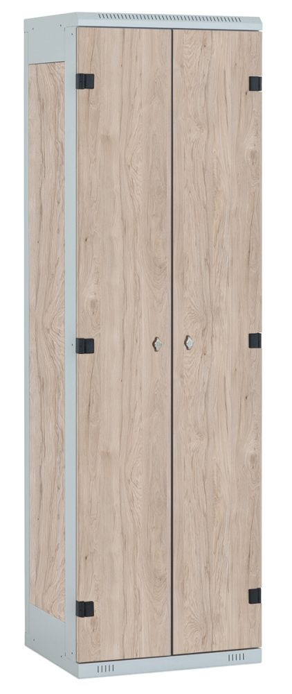 TRITON šatní skříň 2-dveřová kov-lamino T1525, šedá - ořech Light Rockrord