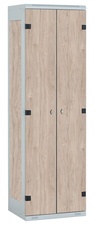 TRITON šatní skříň 2-dveřová kov-lamino T1525, šedá - ořech Light Rockrord