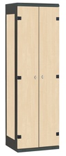 Šatní skříň 2-dveřová kov-lamino T1525, černá - bříza