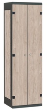 TRITON šatní skříň 2-dveřová kov-lamino T1525, černá - ořech Light Rockrord