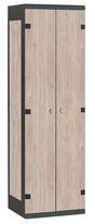 TRITON šatní skříň 2-dveřová kov-lamino T1525, černá - ořech Light Rockrord