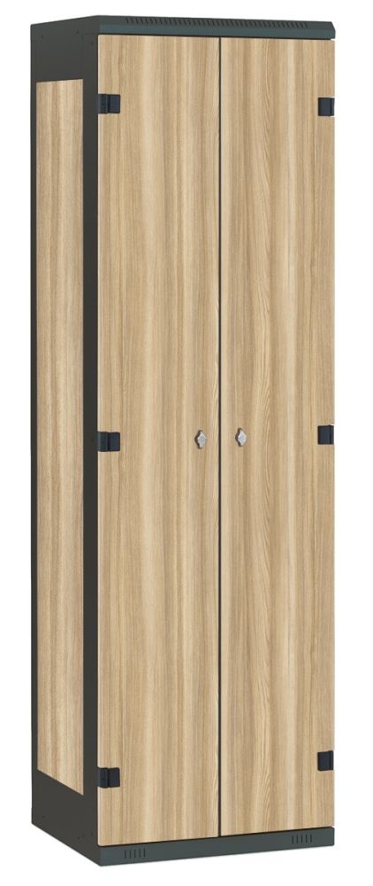 TRITON šatní skříň 2-dveřová kov-lamino T1525, černá - jasan Blonde Surfside