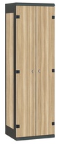 TRITON šatní skříň 2-dveřová kov-lamino T1525, černá - jasan Blonde Surfside