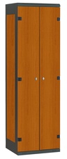 Šatní skříň 2-dveřová kov-lamino T1750, černá - třešeň