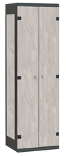 Šatní skříň 2-dveřová kov-lamino T1750, černá - beton