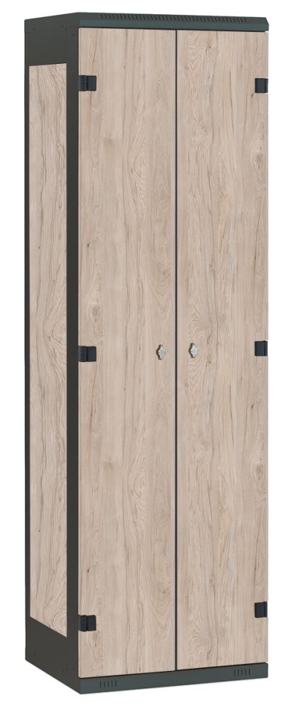 TRITON šatní skříň 2-dveřová kov-lamino T1750, černá - ořech Light Rockrord