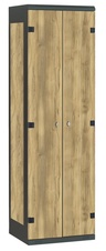TRITON šatní skříň 2-dveřová kov-lamino T1750, černá - dub Baroque Gold