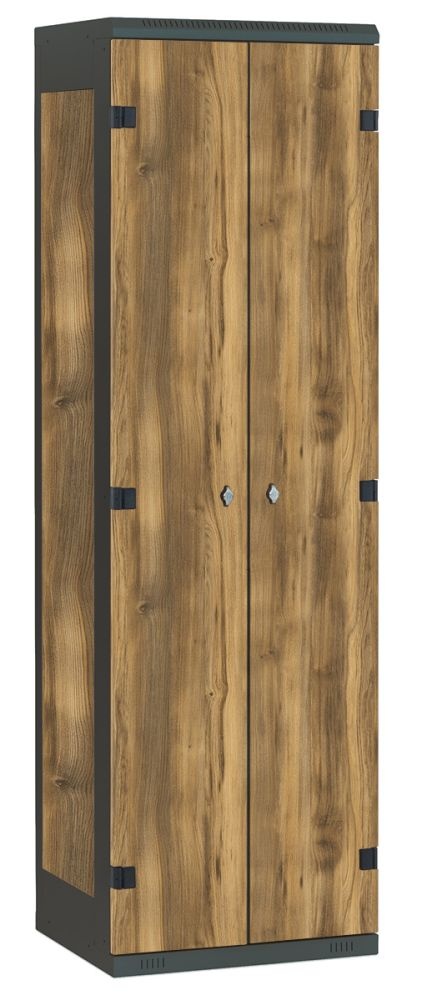 TRITON šatní skříň 2-dveřová kov-lamino T1750, černá - dub Baroque Amber