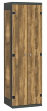 TRITON šatní skříň 2-dveřová kov-lamino T1750, černá - dub Baroque Amber