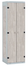 Šatní skříň 2-dveřová kov-lamino T1970, šedá - beton