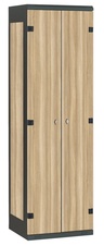 Šatní skříň 2-dveřová kov-lamino T1970, černá - jasan Blonde Surfside