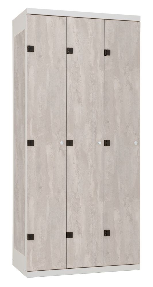 TRITON šatní skříň 3-dveřová kov-lamino T1750, šedá - beton