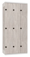 Šatní skříň 3-dveřová kov-lamino T1750, šedá - beton