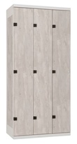 TRITON šatní skříň 3-dveřová kov-lamino T1750, šedá - beton