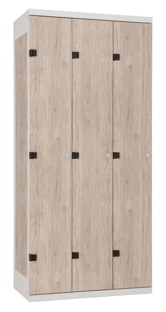 TRITON šatní skříň 3-dveřová kov-lamino T1750, šedá - ořech Light Rockrord