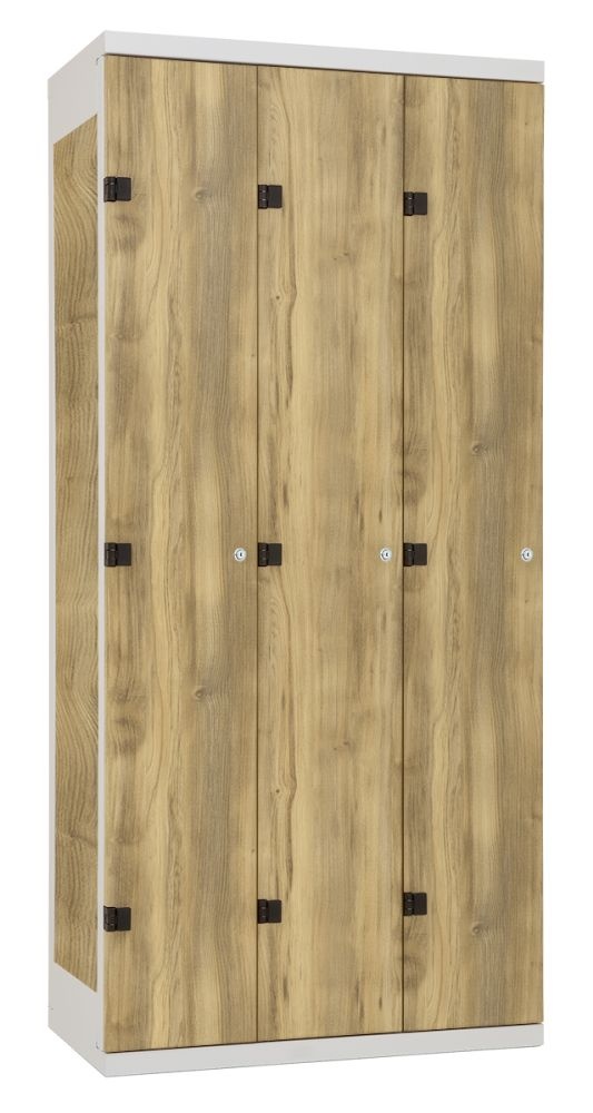 TRITON šatní skříň 3-dveřová kov-lamino T1750, šedá - dub Baroque Gold