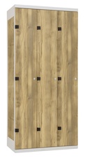 TRITON šatní skříň 3-dveřová kov-lamino T1750, šedá - dub Baroque Gold