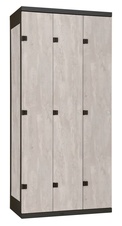 Šatní skříň 3-dveřová kov-lamino T1750, černá - beton