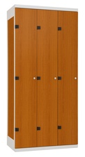 Šatní skříň 3-dveřová kov-lamino T1970, šedá - třešeň