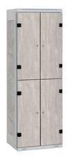 Šatní skříň se 4 boxy kov-lamino T1525, šedá - beton