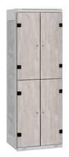 TRITON šatní skříň se 4 boxy kov-lamino T1525, šedá - beton