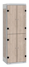 TRITON šatní skříň se 4 boxy kov-lamino T1525, šedá - ořech Light Rockrord