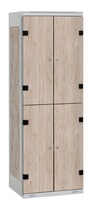 TRITON šatní skříň se 4 boxy kov-lamino T1525, šedá - ořech Light Rockrord