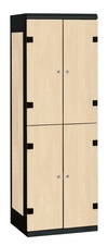TRITON šatní skříň se 4 boxy kov-lamino T1525, černá - bříza