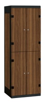 TRITON šatní skříň se 4 boxy kov-lamino T1525, černá - ořech