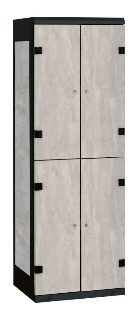 TRITON šatní skříň se 4 boxy kov-lamino T1525, černá - beton