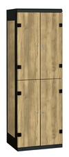 TRITON šatní skříň se 4 boxy kov-lamino T1525, černá - dub Baroque Gold