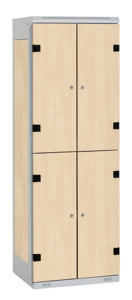 Šatní skříň se 4 boxy kov-lamino T1750, šedá - bříza