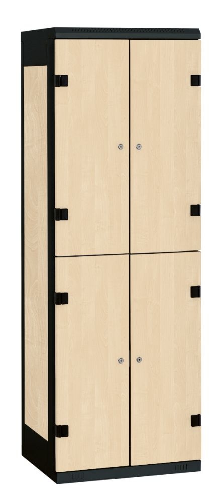 TRITON šatní skříň se 4 boxy kov-lamino T1750, černá - bříza